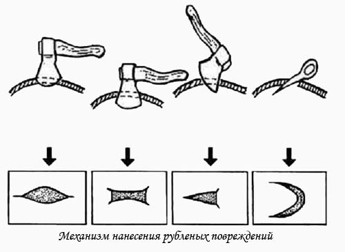 Механизм нанесения рубленых повреждений